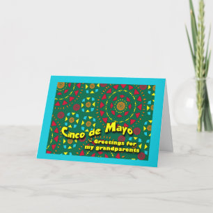 Cinco de Mayo für Großeltern, farbenfrohe Mosaike Karte