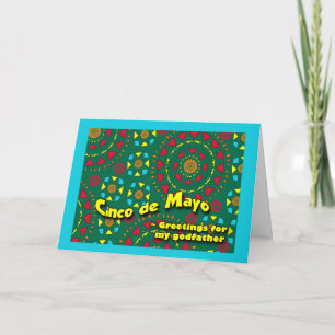 Cinco de Mayo für Pate, farbenfrohe Mosaik Karte