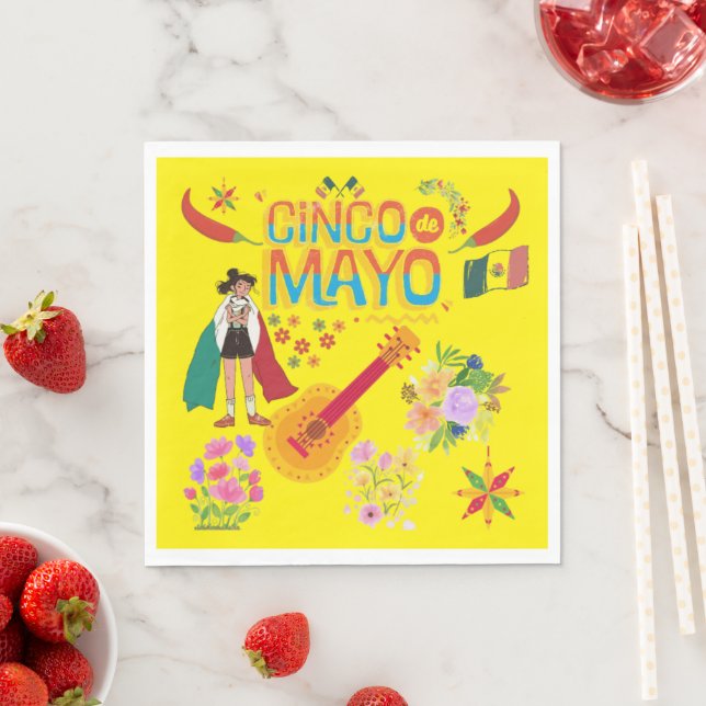 Cinco De Mayo gelb Serviette (Beispiel)
