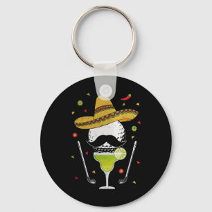 Cinco De Mayo Golf Byl mit Sombrero und Margarita Schlüsselanhänger