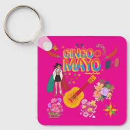 Cinco De Mayo hot pink Schlüsselanhänger