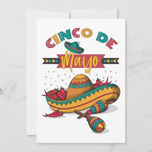 Cinco De Mayo Illustration, 1/2 Einladung (Vorderseite)