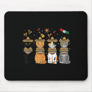 Cinco De Mayo Katzen Lustiger Sombrero Mexikanisch Mousepad