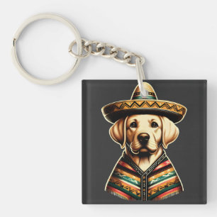 Cinco De Mayo Labrador Retriever Poncho Sombrero Schlüsselanhänger