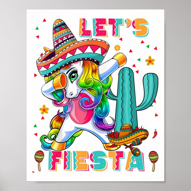 Cinco De Mayo Lasse Fiesta Mexican Cactus Unicorn  Poster (Vorne)