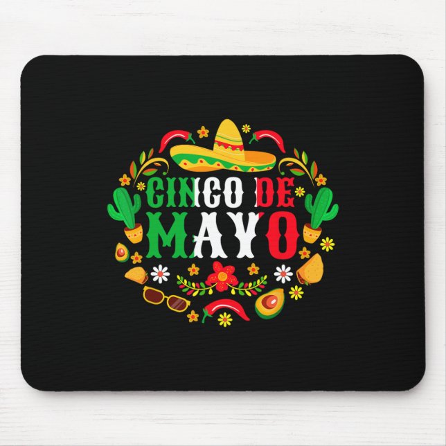 Cinco De Mayo Lasst Fiesta Squad 5 De Mayo Mexikan Mousepad (Vorne)