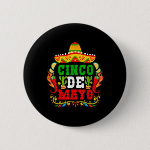Cinco de Mayo Lets Fiesta Squad 5 Button