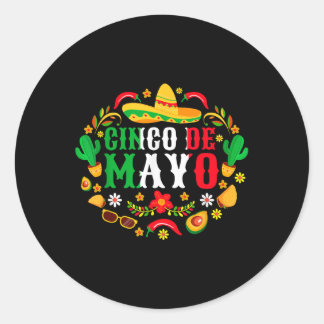 Cinco de Mayo Lets Fiesta Squad 5 Runder Aufkleber
