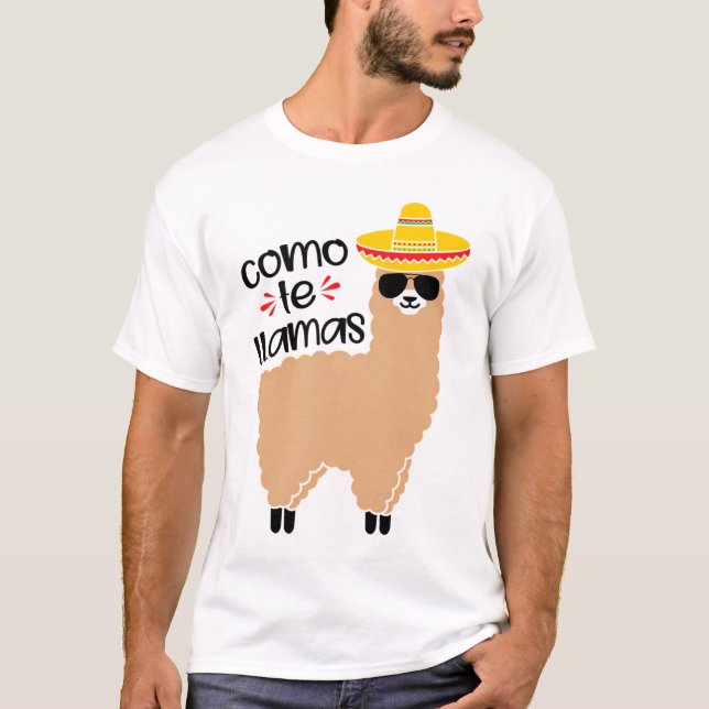 Cinco de Mayo Llama Fiesta mexico Celebration T-Shirt (Vorderseite)