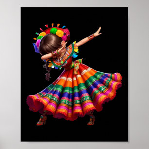 Cinco De Mayo Lustige Mexikanerin Dabbing Frau Cin Poster