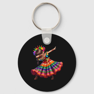 Cinco De Mayo Lustige Mexikanische Dabbing-Frau Ci Schlüsselanhänger