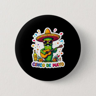 Cinco de Mayo lustige mexikanische Kaktus Sonnenbr Button