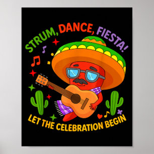 Cinco de Mayo lustiger Chili-Pfeffer Sombrero Gita Poster