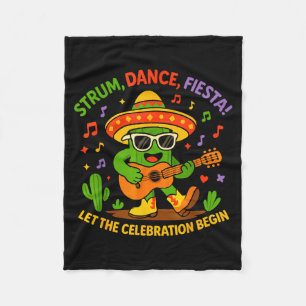 Cinco de Mayo lustiger Kaktus Sombrero Gitarre Tan Fleecedecke
