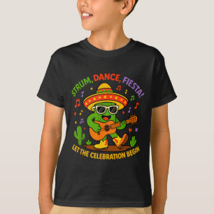 Cinco de mayo lustiger Kaktus Sombrero Gitarre Tan T-Shirt