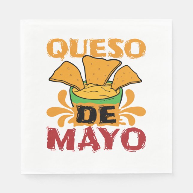Cinco de Mayo Lustiger Queso-Wortwitz Serviette (Vorderseite)