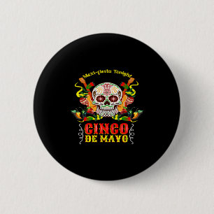 Cinco de mayo lustiger Zucker-Schädel Feiertags-Pa Button