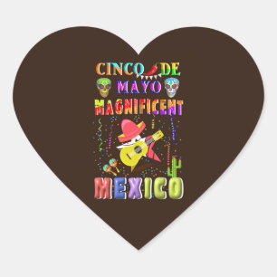 Cinco de Mayo Magnificent Mexico Herz-Aufkleber