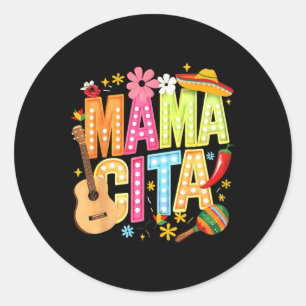 Cinco De Mayo Mamacita Mexikanische Mama Cita Frau Runder Aufkleber