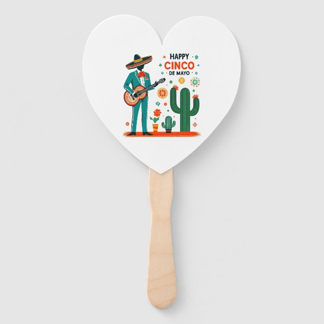 Cinco de mayo mariachi - mexikanischer Stolz Fächer (Vorderseite)