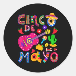 Cinco De Mayo Mexican Fiesta 5 De Mayo Mexiko Runder Aufkleber