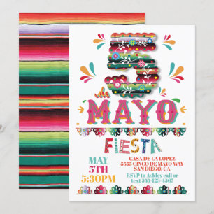 Cinco de Mayo Mexican Fiesta Paper Picado Einladung