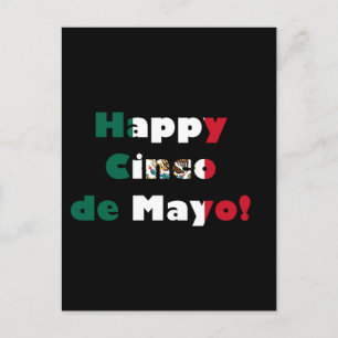 Cinco de Mayo Mexican Flag Design Postkarte