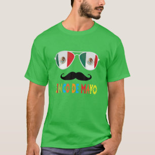 Cinco De Mayo Mexican Flag Mustache Funny T-Shirt