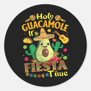 Cinco De Mayo Mexican Holy Guacamole Fiesta Time Runder Aufkleber