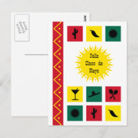 Cinco de mayo Mexican inspiriert farbenfrohe Postk