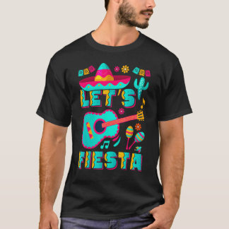 Cinco De Mayo Mexican Sombrero Guitar Cactus Lasse T-Shirt