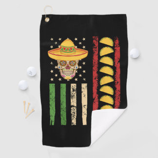 Cinco De Mayo Mexikanische Flagge Zucker-Schädel-T Golfhandtuch