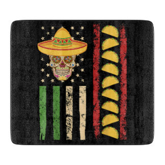 Cinco De Mayo Mexikanische Flagge Zucker-Schädel-T Schneidebrett