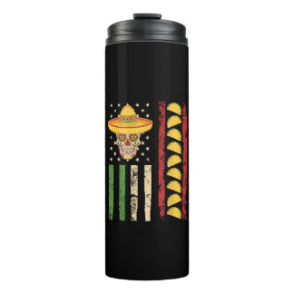 Cinco De Mayo Mexikanische Flagge Zucker Schädel T Thermosbecher