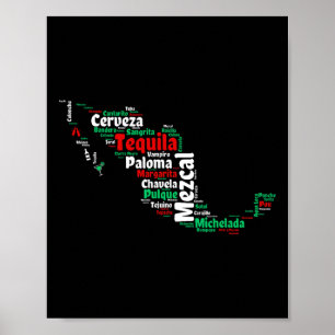 Cinco De Mayo Mexikanische Getränke Mexiko Karte F Poster