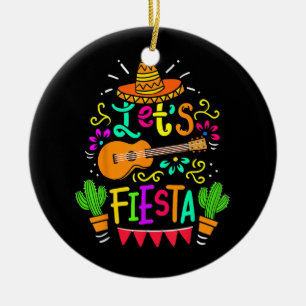 Cinco De Mayo Mexikanische Gitarre Kaktus Keramik Ornament