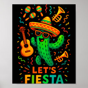 Cinco de Mayo mexikanische Kaktus Party lustig let Poster
