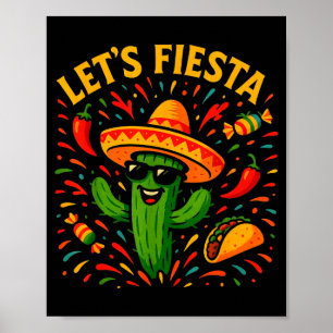 Cinco de Mayo mexikanische Kaktus-Party lustig let Poster
