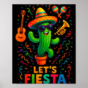 Cinco de Mayo mexikanische Kaktus-Party lustig let Poster