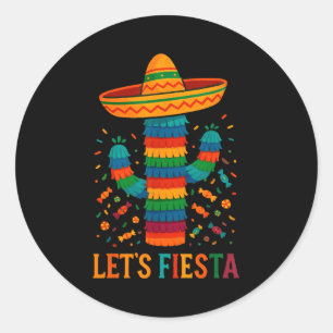 Cinco de Mayo mexikanische Kaktus-Party lustig let Runder Aufkleber