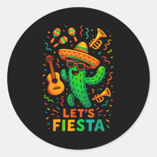 Cinco de Mayo mexikanische Kaktus-Party lustig let Runder Aufkleber