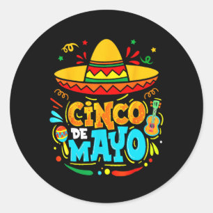 Cinco De Mayo Mexikanischer Sombrero Fiesta Chili Runder Aufkleber