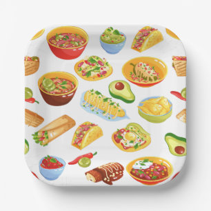 cinco de mayo mexiko burrito taco tamale pappteller