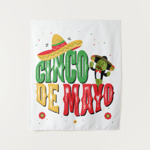 Cinco De Mayo mit Hat Cactus Funny Cinco De Mayo Wandteppich
