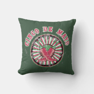 Cinco de Mayo mit Paprikaschoten und Streifen Kissen