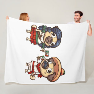 Cinco De Mayo Mops Fleece Blanket