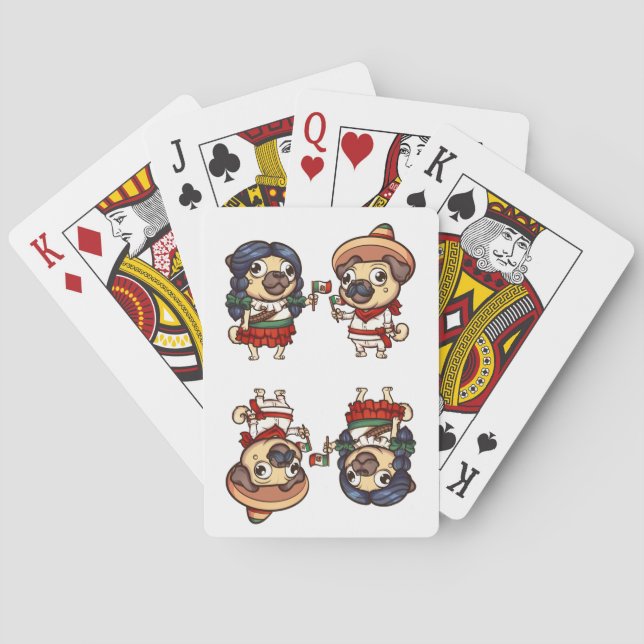 Cinco De Mayo Mops Kartenspielen Spielkarten (Rückseite)