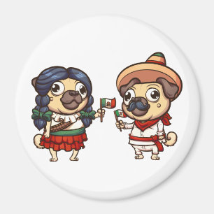 Cinco De Mayo Mops Magnet