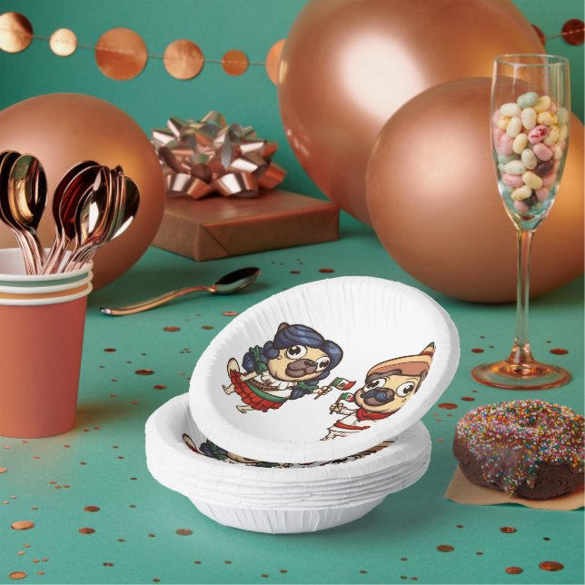 Cinco De Mayo Mops Paper Bowls Pappteller (Multi)