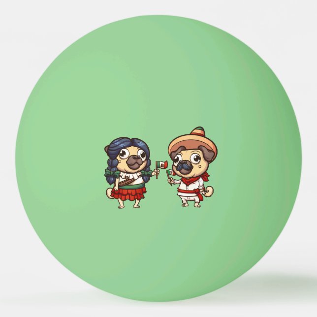 Cinco De Mayo Mops Ping Pong Balls Tischtennisball (Vorderseite)